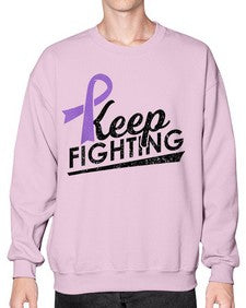 Keep Fighting Alzheimers Epilepsy Warrior Awareness Ribbon 190# - alzheimers- Sweatshirt - Crew
