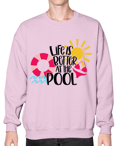 Life Is Better At The Pool Style 33# - summer- Sweatshirt - Crew