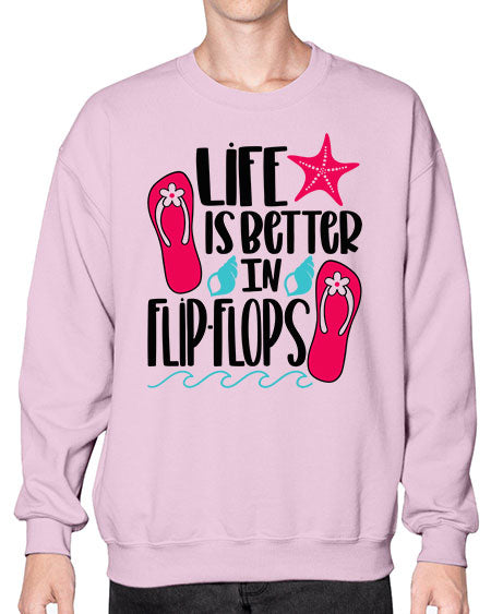 Life Is Better Is FlipFlops Style 31# - summer- Sweatshirt - Crew