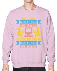 Mac users swear by their computers 25# - computer- Sweatshirt - Crew
