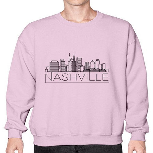 Nashville Minimal Skyline 1414# - cities- Sweatshirt - Crew