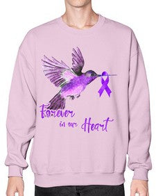 No One Figh Alone Ribbon Alzheimer 201# - alzheimers- Sweatshirt - Crew