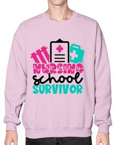 Nursing School Survivor Style Style 1278# - nurse- Sweatshirt - Crew