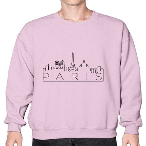 Paris Minimal Skyline 1576# - cities- Sweatshirt - Crew