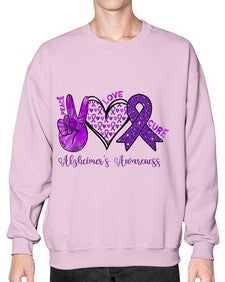 Peace Love Cure Alzheimer Awareness 205# - alzheimers- Sweatshirt - Crew