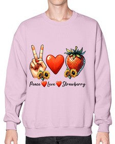 Peace Love Strawberry Festival 1479# - strawberry- Sweatshirt - Crew