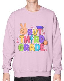 Peace Out third Grade Peace 648# - third grade- Sweatshirt - Crew