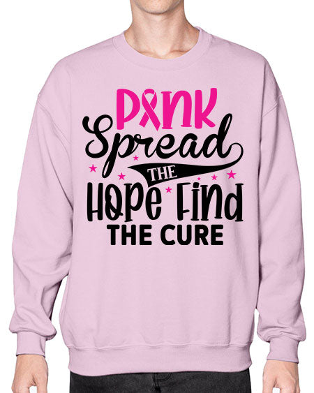 Pink Spread the Hope Find the Cure 10# - breast cancer- Sweatshirt - Crew