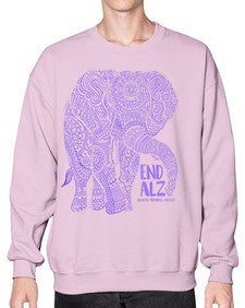 Purple Elephant Alzheimer Awareness 210# - alzheimers- Sweatshirt - Crew
