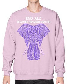 Purple Elephant Alzheimer Awareness 211# - alzheimers- Sweatshirt - Crew