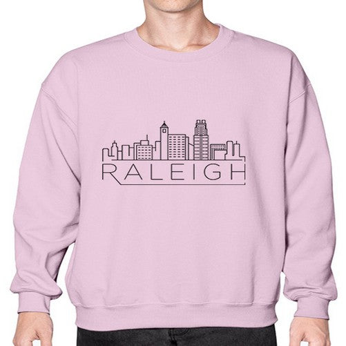 Raleigh Minimal Skyline 1707# - cities- Sweatshirt - Crew