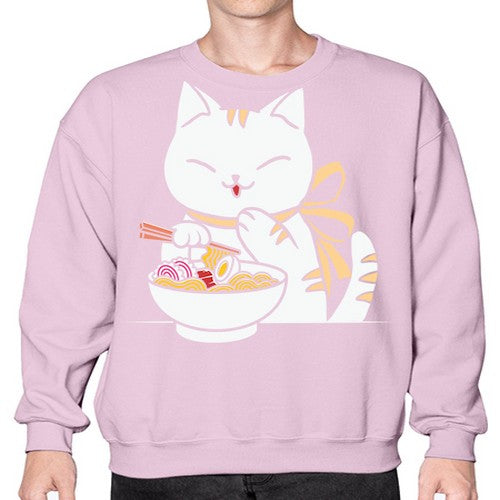 Ramen Cat Kawaii Anime Tee Japanese 280# - anime- Sweatshirt - Crew