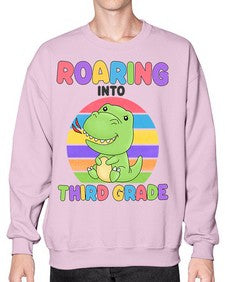 Roaring to third Grade Trex 773# - third grade- Sweatshirt - Crew