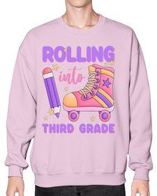 Rolling into third Grade 790# - third grade- Sweatshirt - Crew