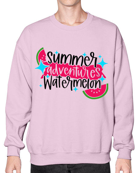 Summer Adventures Watermelon Style 23# - summer- Sweatshirt - Crew