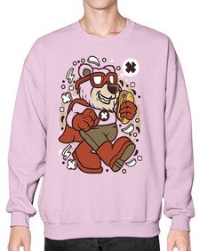 Super bear 236# - cartoon animals- Sweatshirt - Crew
