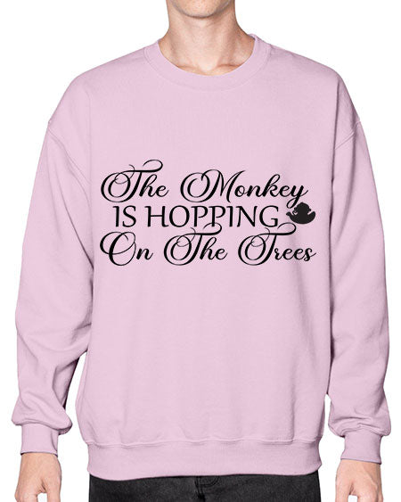 The monkey is hopping on  - monkey- Sweatshirt - Crew