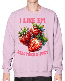 Thick and Juicy Strawberry Festival 1636# - strawberry- Sweatshirt - Crew