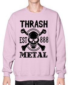 Thrash metal 1171# - skull and bones- Sweatshirt - Crew