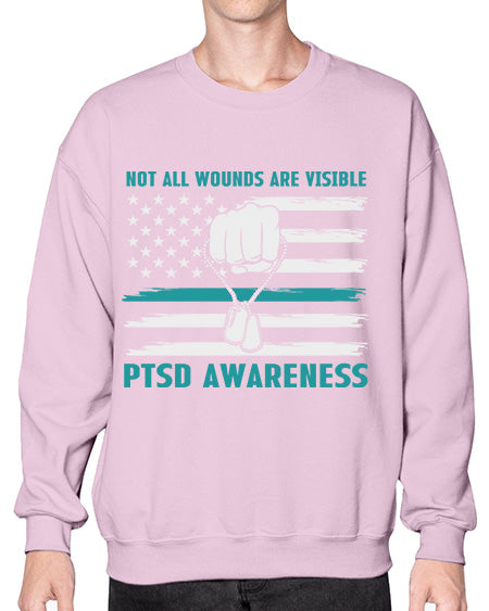 Veteran PTSD Not all wounds 4# - PTSD- Sweatshirt - Crew