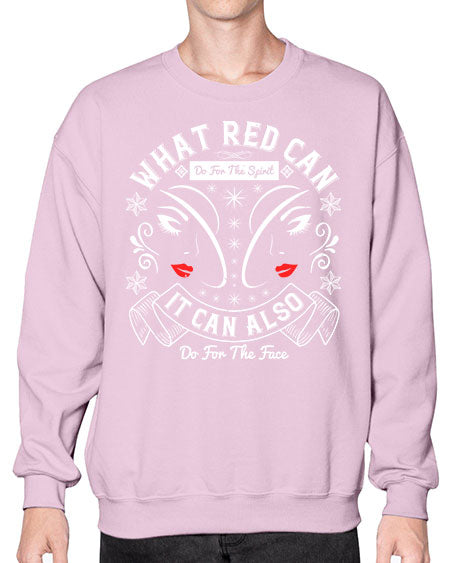 What red can do for the spirit it can also do for the face Style 175# -makeup Sweatshirt - Crew