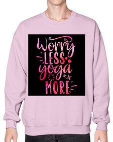 Worry Less Yoga More  609# - yoga- Sweatshirt - Crew