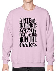 a beer in hand is worth 516# - beer- Sweatshirt - Crew