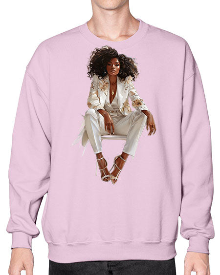 african american girl 2# -  fashion- Sweatshirt - Crew