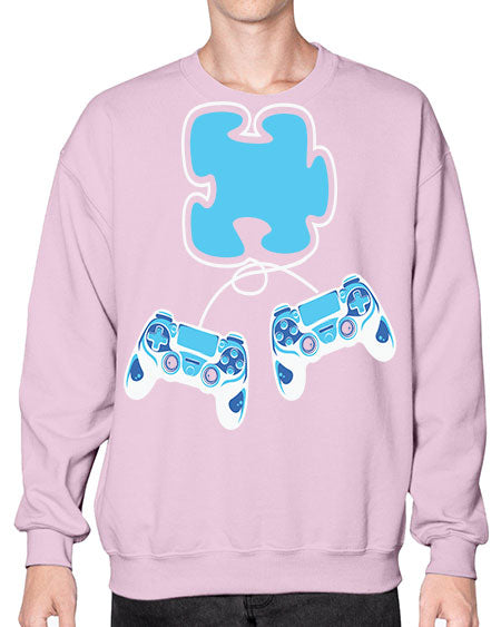 autism awareness gamer puzzle piece 11# - autism- Sweatshirt - Crew