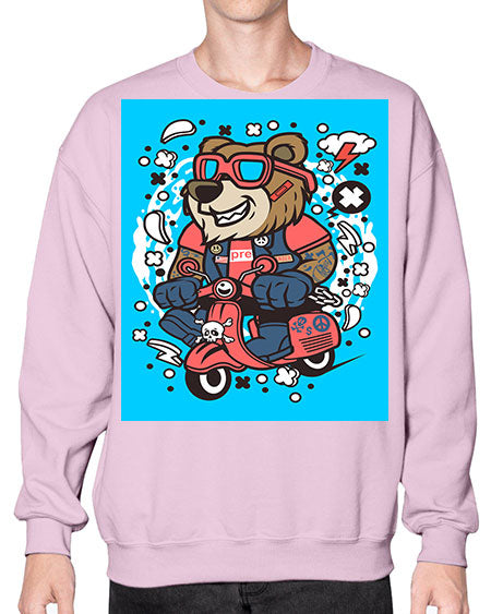 bear scooterist 41# - bears - animals- Sweatshirt - Crew