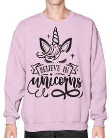 believe in unicorns black 55# - unicorn- Sweatshirt - Crew