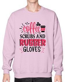 coffee scrubs and rubber gloves Style 663# - nurse- Sweatshirt - Crew
