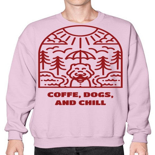 coffee, dogs, and chill 70# - dogs- Sweatshirt - Crew