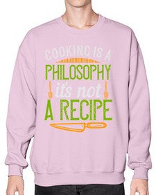 cooking is a philosophyits not a recipe 129# - cooking- Sweatshirt - Crew