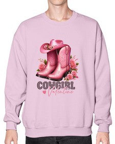 cowgirl valentine cupid valentine 352# - western- Sweatshirt - Crew