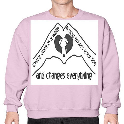 dog changes everything 75# - dogs- Sweatshirt - Crew