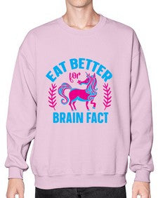 eat better for brain fact 119# - unicorn- Sweatshirt - Crew