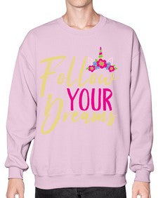 follow your dreams 133# - unicorn- Sweatshirt - Crew