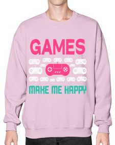 games make me happy 96# - video games- Sweatshirt - Crew
