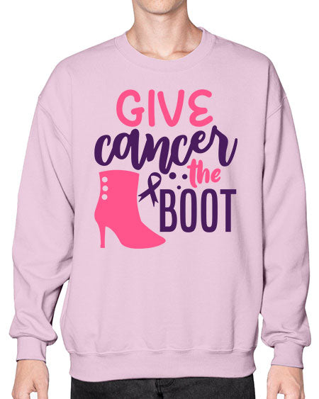 give cancer the boot Style 11# - breast cancer- Sweatshirt - Crew