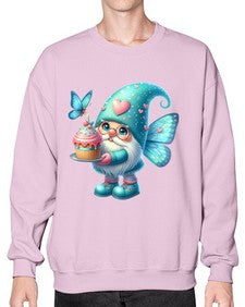 gnome with butterfly 20# - gnome- Sweatshirt - Crew