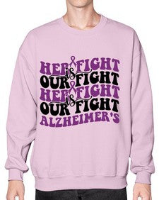 her fight is our fight alzheimer s 156# - alzheimers- Sweatshirt - Crew