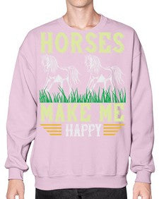 horses make me happy Style 40# - horse- Sweatshirt - Crew