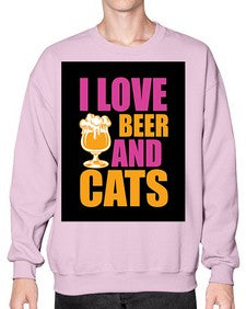 i love beer and cats 1137# - beer- Sweatshirt - Crew