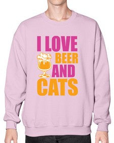 i love beer and cats 1138# - beer- Sweatshirt - Crew