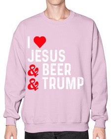 i love jesus beer and trump 1140# - beer- Sweatshirt - Crew