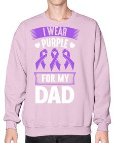 i wear purple for dad 170# - alzheimers- Sweatshirt - Crew
