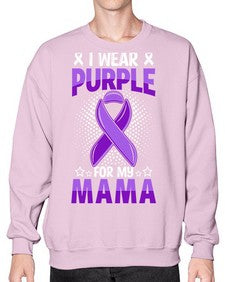i wear purple for mama 173# - alzheimers- Sweatshirt - Crew