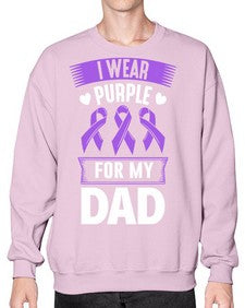 i wear purple for my 186# - alzheimers- Sweatshirt - Crew