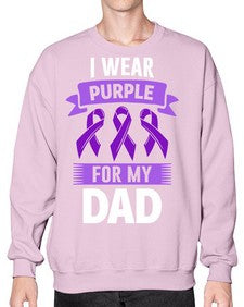 i wear purple for my 187# - alzheimers- Sweatshirt - Crew